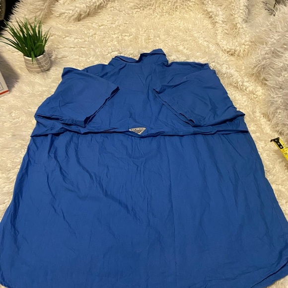 Columbia PFG Bahama II UPF 30 Short Sleeve Fishing Shirt Bonehead blue vented - Picture 9 of 15